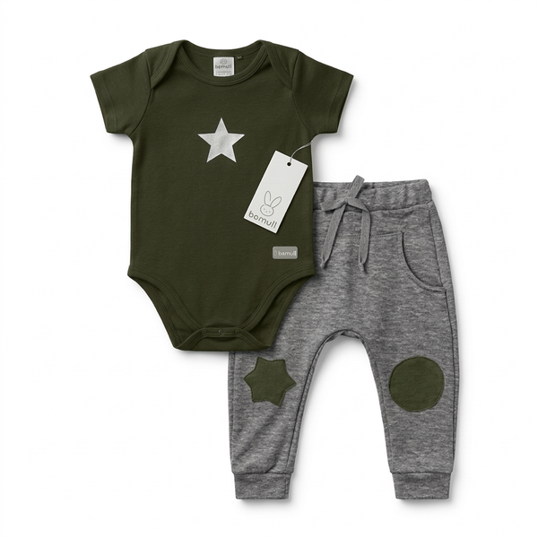 Conjunto Body con Pantalón tipo Canguro y Parches (Niño)