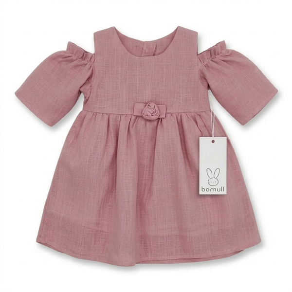 Vestido en Lino con Manga Campesina