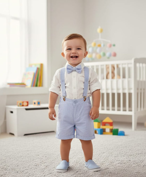 Conjunto en Lino con Camisa, tirantes y Corbatín