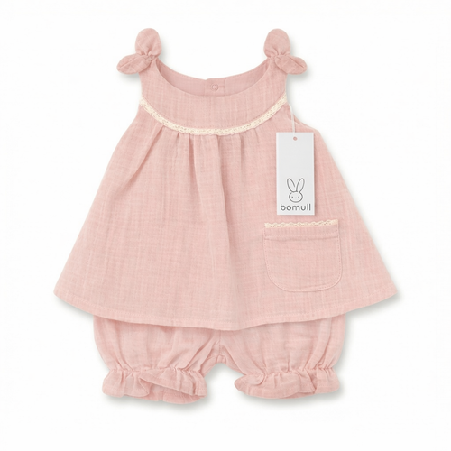 Conjunto en Lino con Moño en Hombros y short
